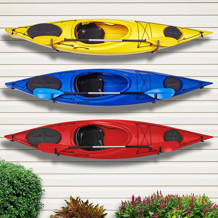 Arlmont Co. Katie Angel Metal Wall Mounted Adjustable Kayak Rack